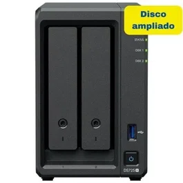 Synology DS725+ NAS 2 Bahías con 8TB HDD (2x4TB), 4GB RAM DDR4, AMD Ryzen, Puerto 2.5GbE, Formato Torre - Alm. Hasta 140TB